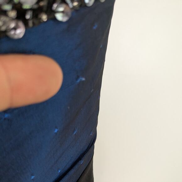 Vintage Prom Dress Maxi Gown 10 Black Goth Glam Y2K Strapless Mermaid Flirt - Picture 10 of 10